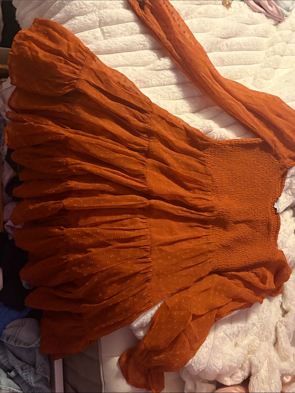 Orange dress with texture